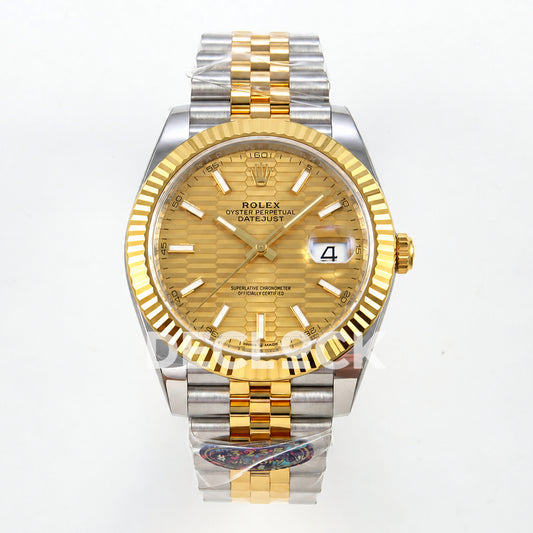 Rolex Datejust 41 126333 Yellow Gold Textured Dial Jubilee VF DD3235
