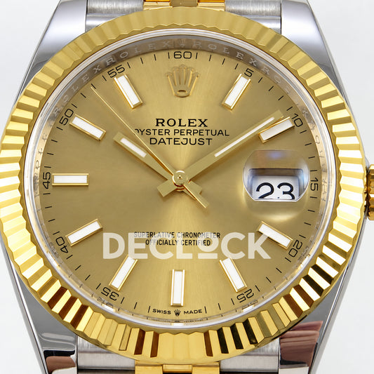 Rolex Datejust 41 126333 Yellow Gold Stick Dial Jubilee VF DD3235