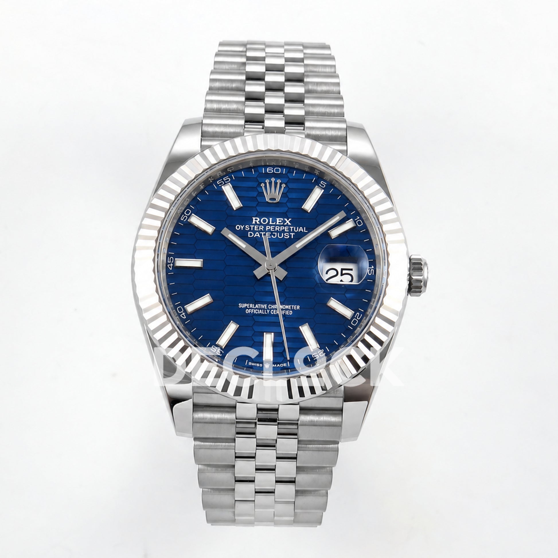 Rolex Datejust 41 126334 Blue Textured Dial Jubilee GOLD Maker JH3235 Free Sprung