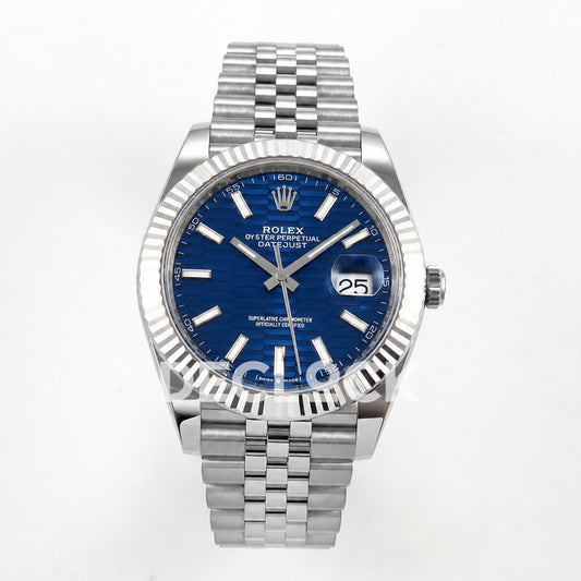 Rolex Datejust 41 126334 Blue Textured Dial Jubilee GOLD Maker JH3235 Free Sprung