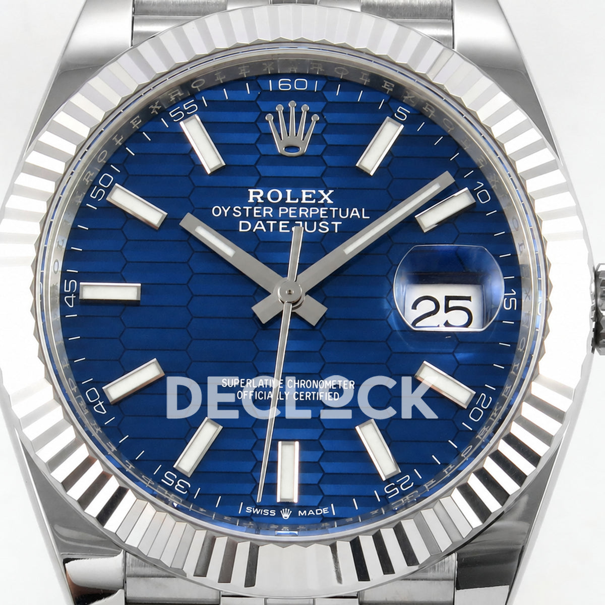 Rolex Datejust 41 126334 Blue Textured Dial Jubilee GOLD Maker JH3235 Free Sprung