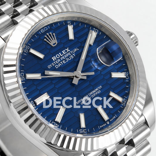 Rolex Datejust 41 126334 Blue Textured Dial Jubilee GOLD Maker JH3235 Free Sprung