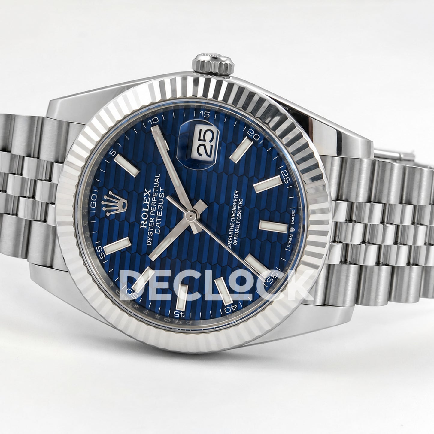 Rolex Datejust 41 126334 Blue Textured Dial Jubilee GOLD Maker JH3235 Free Sprung