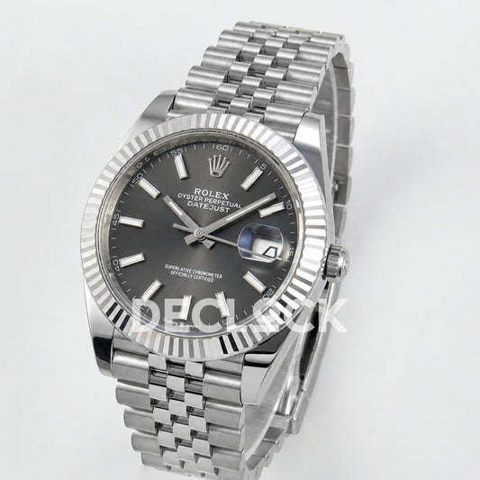 Rolex Datejust 41 126334 Grey Stick Dial Jubilee GOLD Maker JH3235 Free Sprung