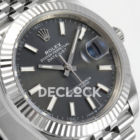 Rolex Datejust 41 126334 Grey Stick Dial Jubilee GOLD Maker JH3235 Free Sprung