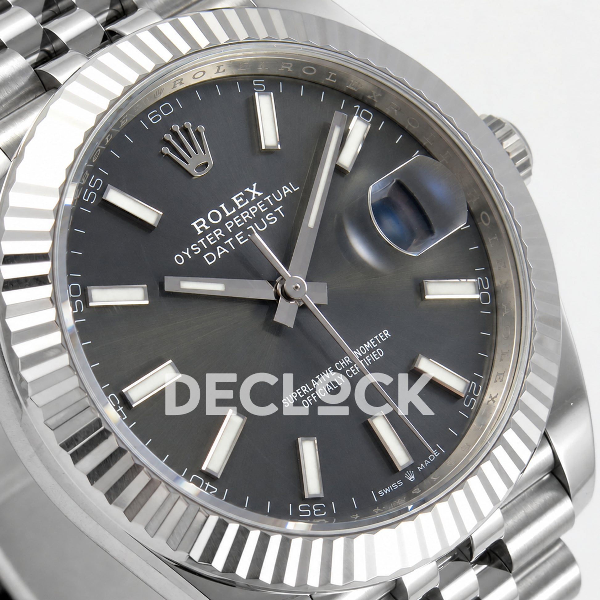 Rolex Datejust 41 126334 Grey Stick Dial Jubilee GOLD Maker JH3235 Free Sprung