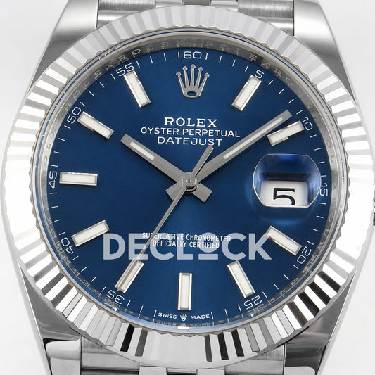 Rolex Datejust 41 126334 Blue Stick Dial Jubilee GOLD Maker JH3235 Free Sprung