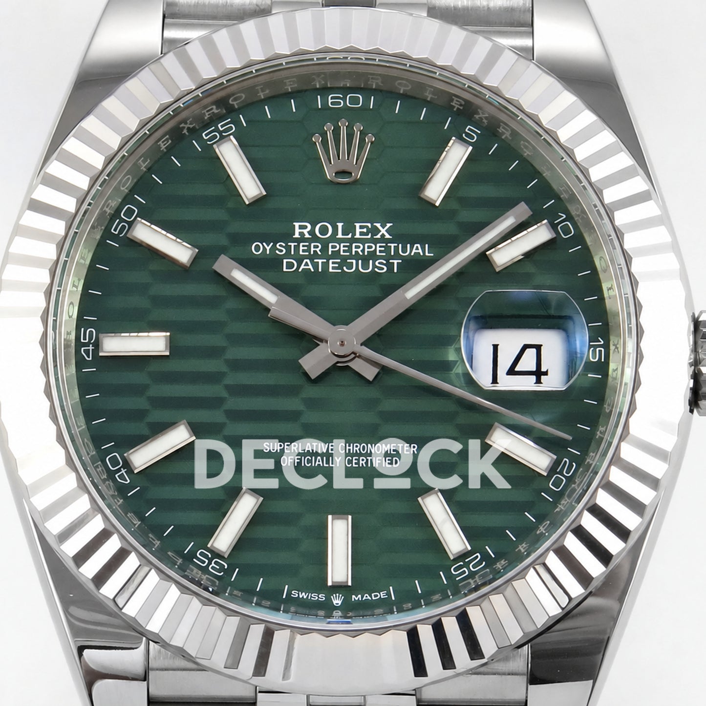 Rolex Datejust 41 126334 Green Textured Dial Jubilee GOLD Maker JH3235 Free Sprung