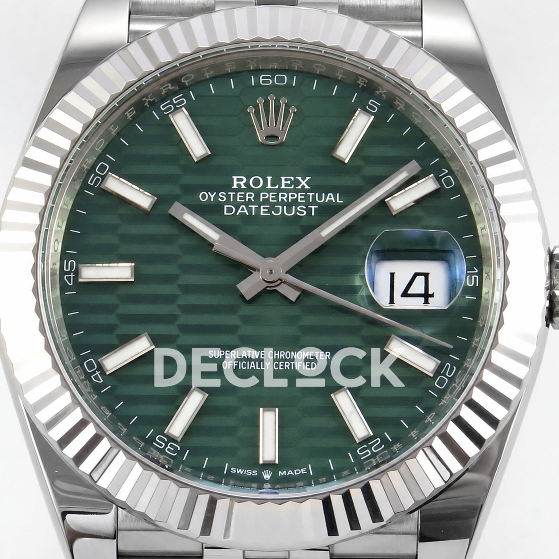 Rolex Datejust 41 126334 Green Textured Dial Jubilee GOLD Maker JH3235 Free Sprung