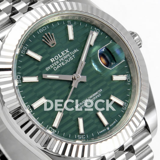 Rolex Datejust 41 126334 Green Textured Dial Jubilee GOLD Maker JH3235 Free Sprung