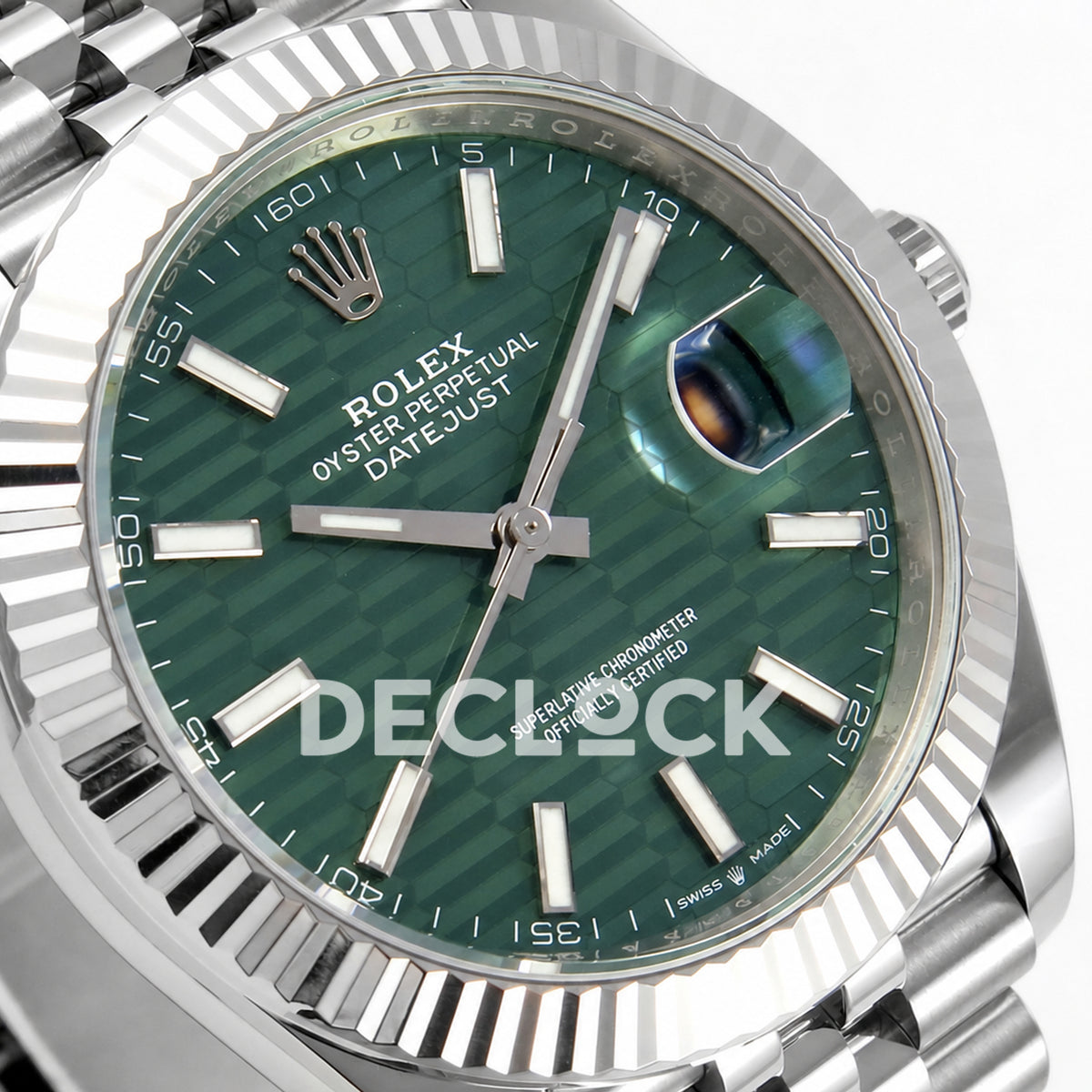 Rolex Datejust 41 126334 Green Textured Dial Jubilee GOLD Maker JH3235 Free Sprung
