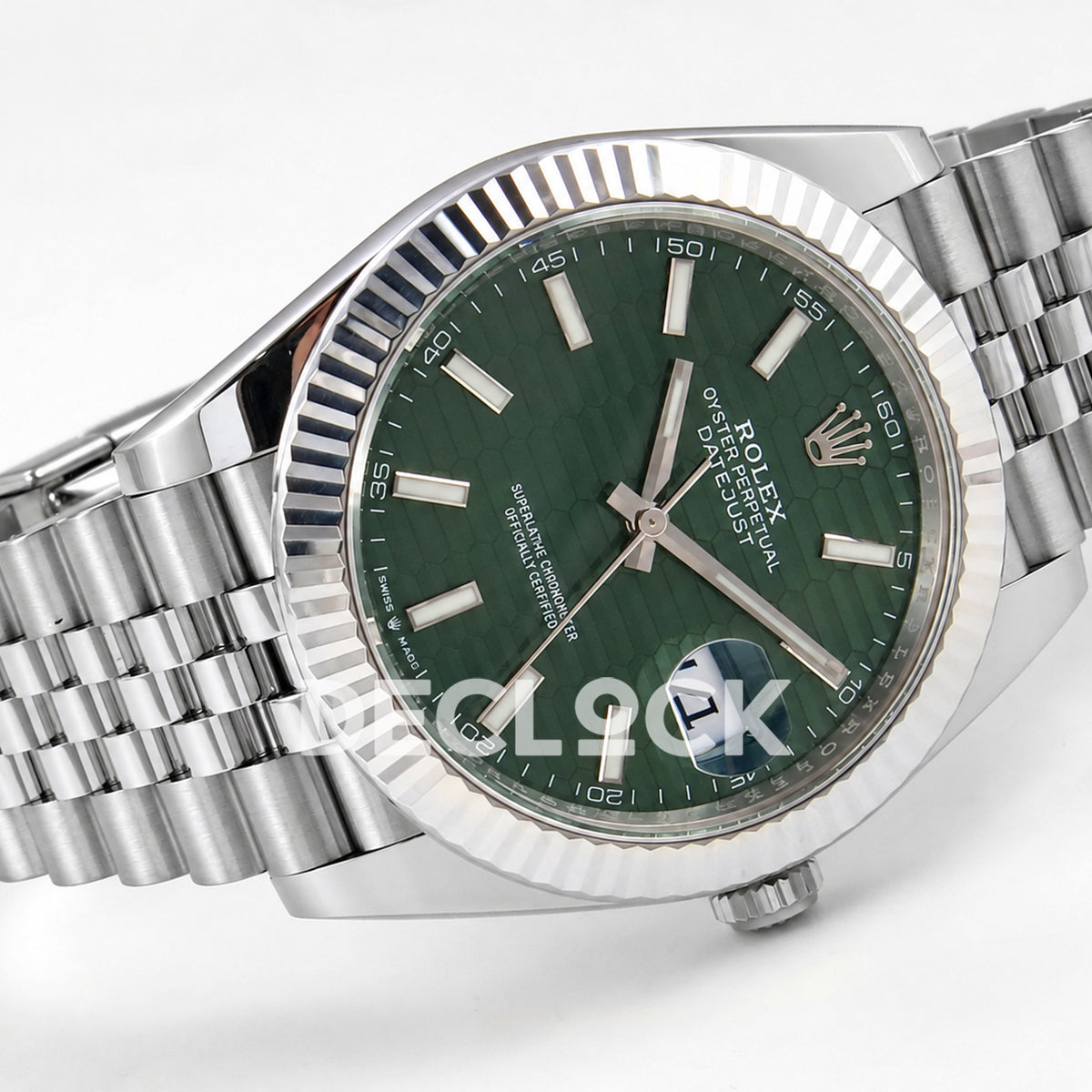 Rolex Datejust 41 126334 Green Textured Dial Jubilee GOLD Maker JH3235 Free Sprung