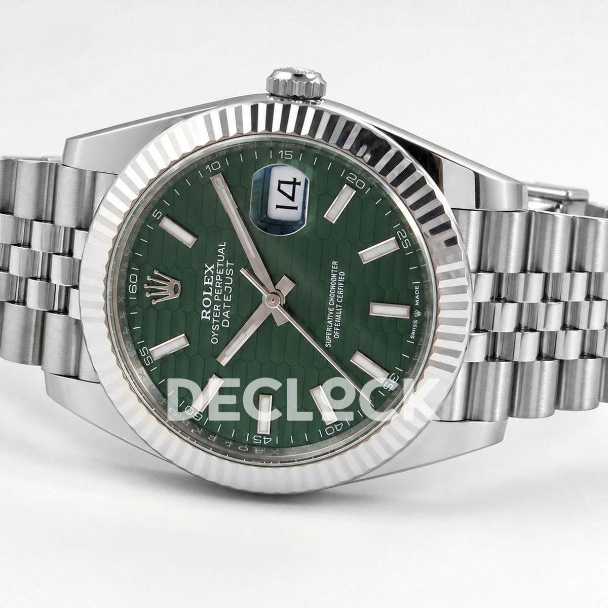 Rolex Datejust 41 126334 Green Textured Dial Jubilee GOLD Maker JH3235 Free Sprung