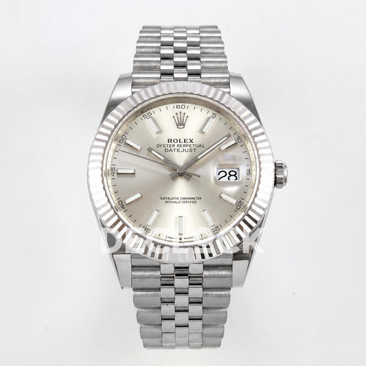 Rolex Datejust 41 126334 Silver Stick Dial Jubilee GOLD Maker JH3235 Free Sprung