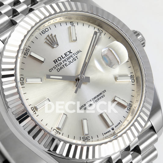 Rolex Datejust 41 126334 Silver Stick Dial Jubilee GOLD Maker JH3235 Free Sprung