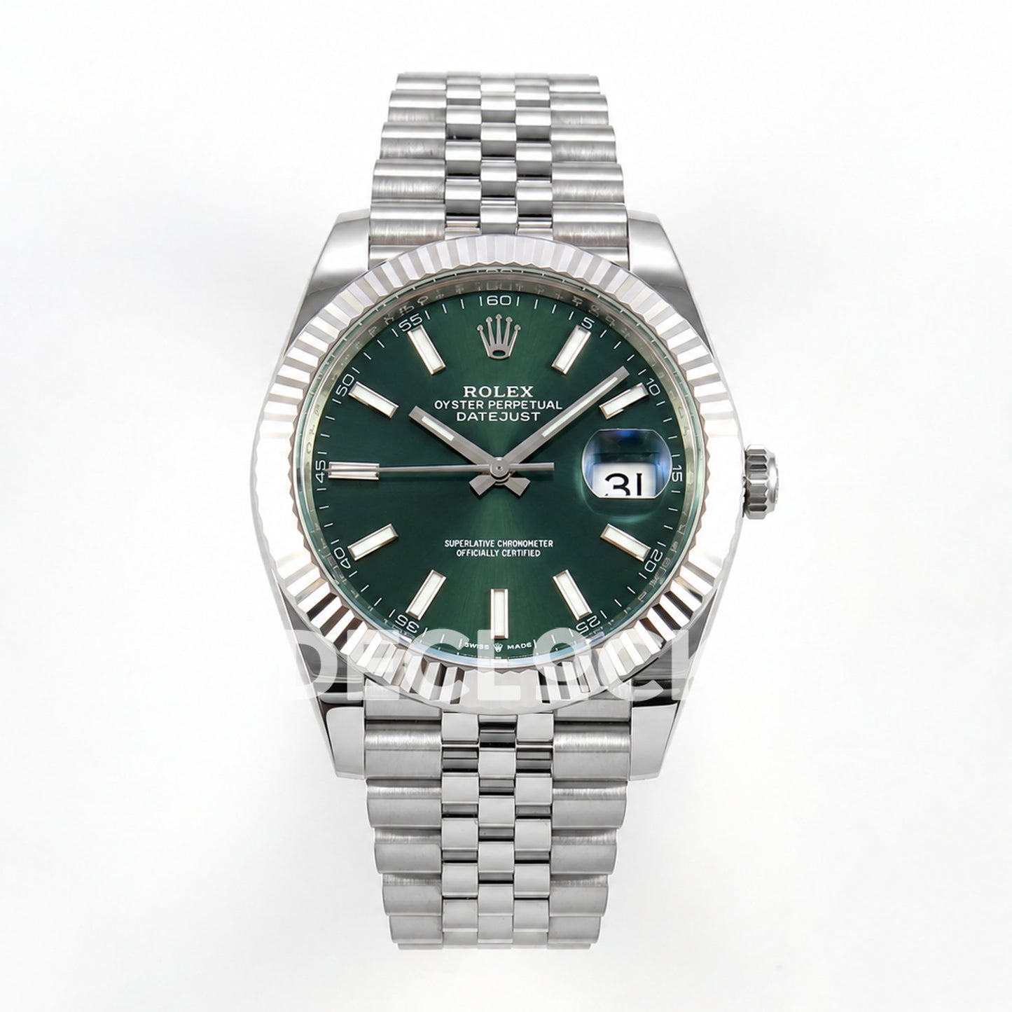 Rolex Datejust 41 126334 Green Stick Dial Jubilee GOLD Maker JH3235 Free Sprung