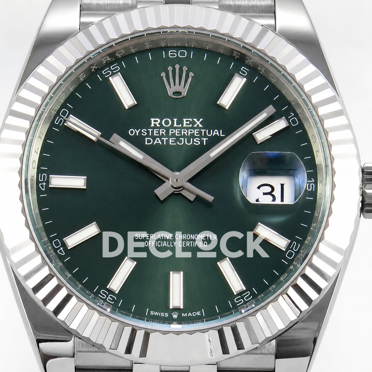 Rolex Datejust 41 126334 Green Stick Dial Jubilee GOLD Maker JH3235 Free Sprung