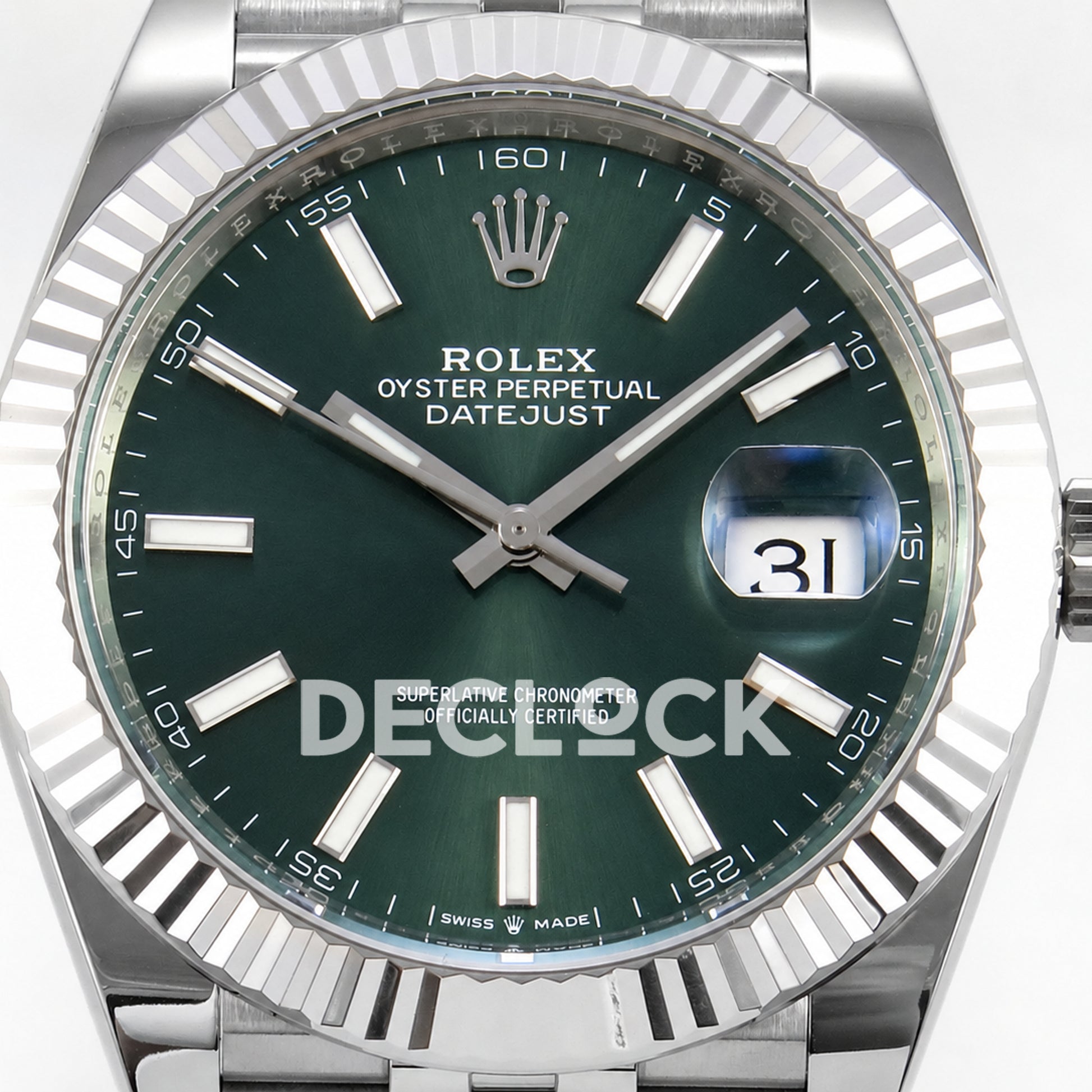 Rolex Datejust 41 126334 Green Stick Dial Jubilee GOLD Maker JH3235 Free Sprung