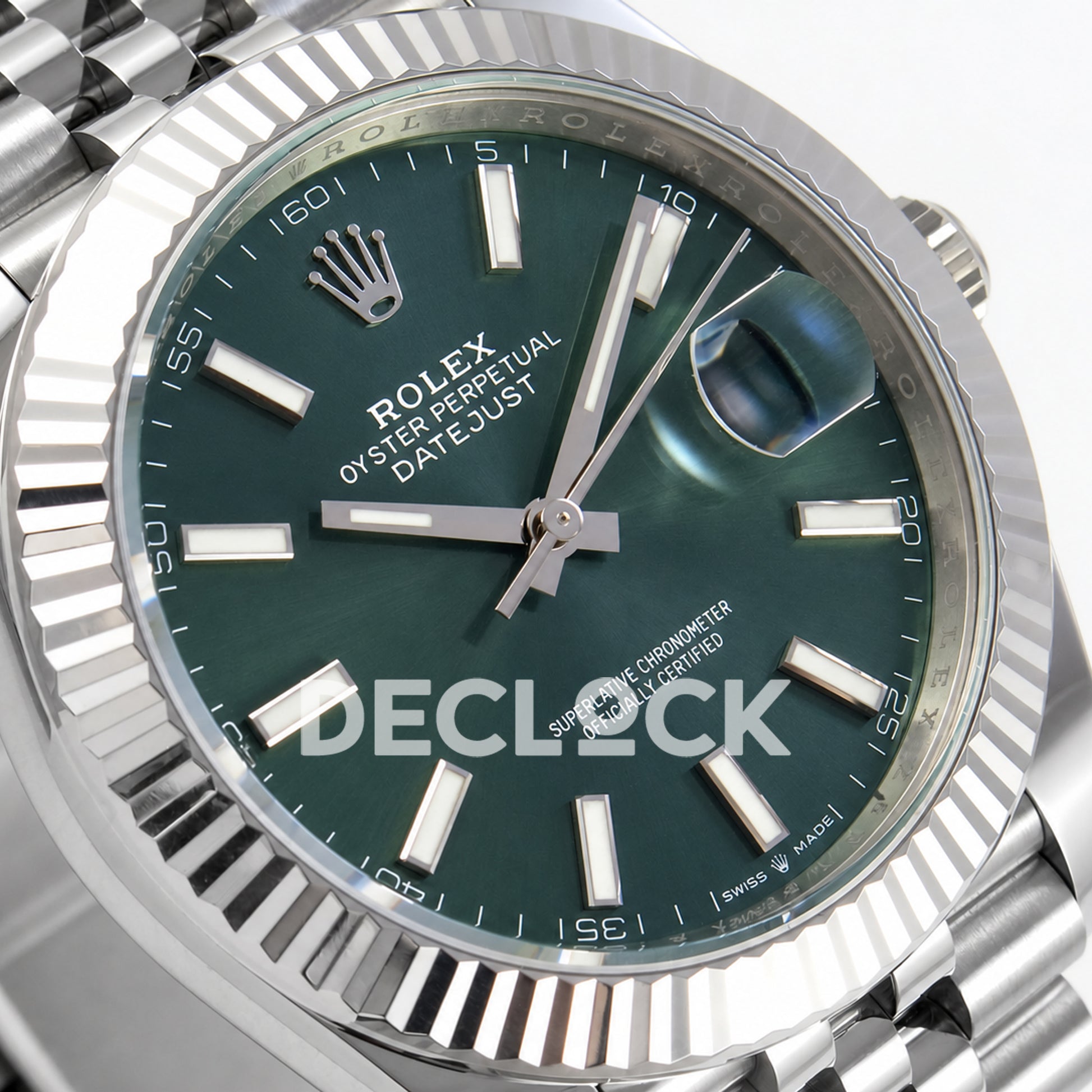 Rolex Datejust 41 126334 Green Stick Dial Jubilee GOLD Maker JH3235 Free Sprung