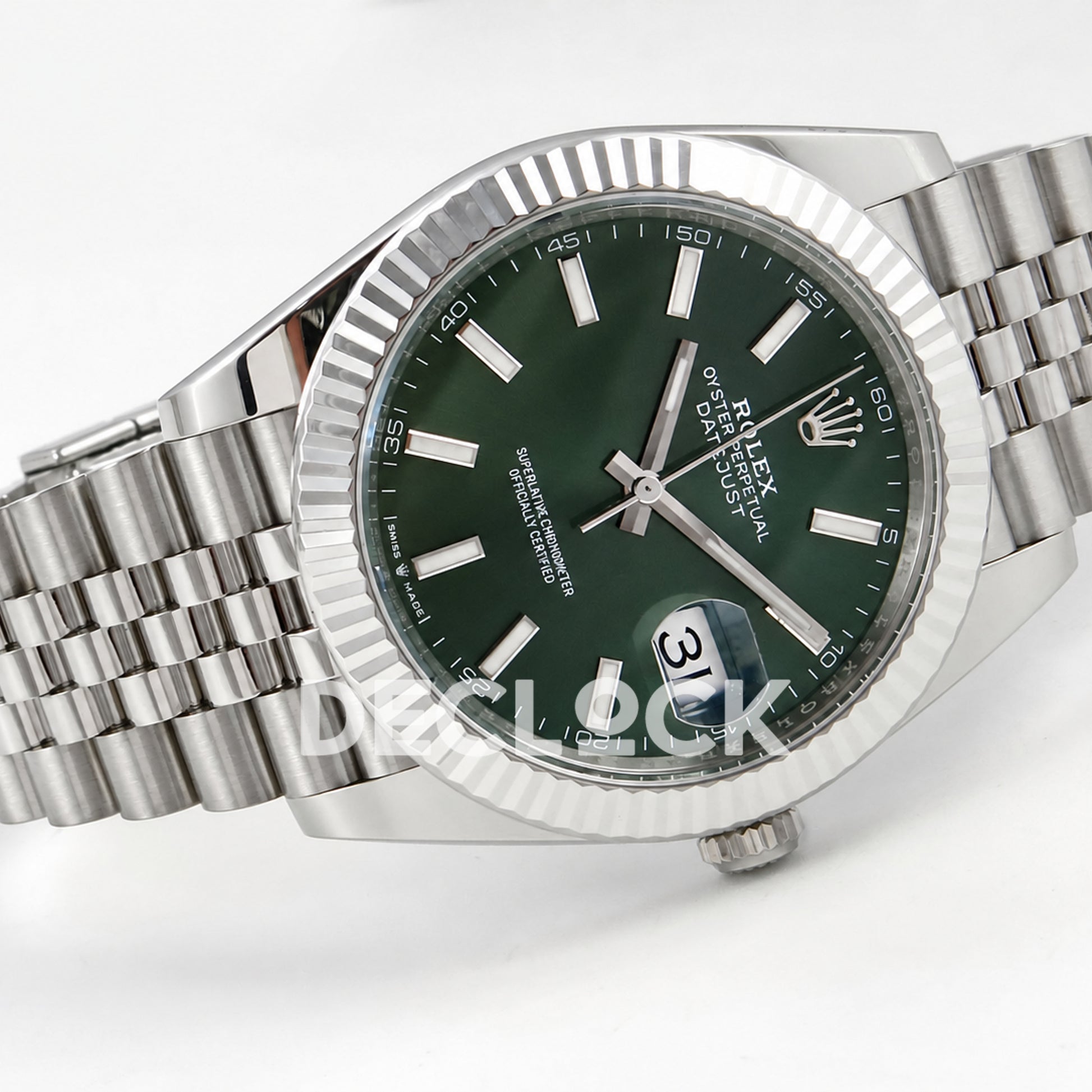 Rolex Datejust 41 126334 Green Stick Dial Jubilee GOLD Maker JH3235 Free Sprung