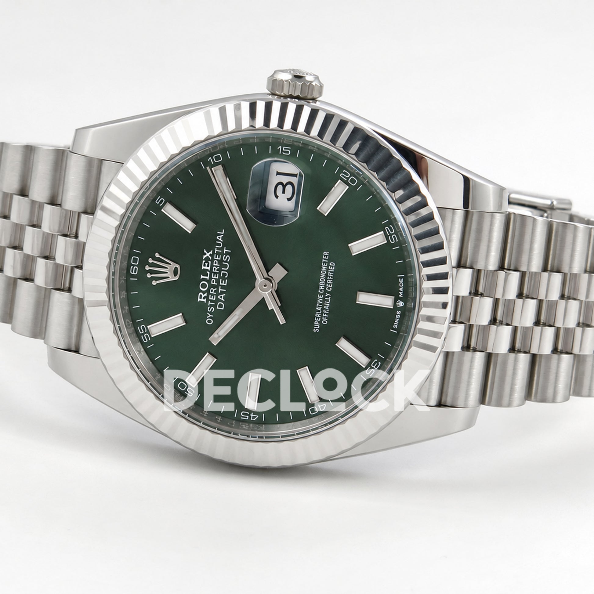 Rolex Datejust 41 126334 Green Stick Dial Jubilee GOLD Maker JH3235 Free Sprung