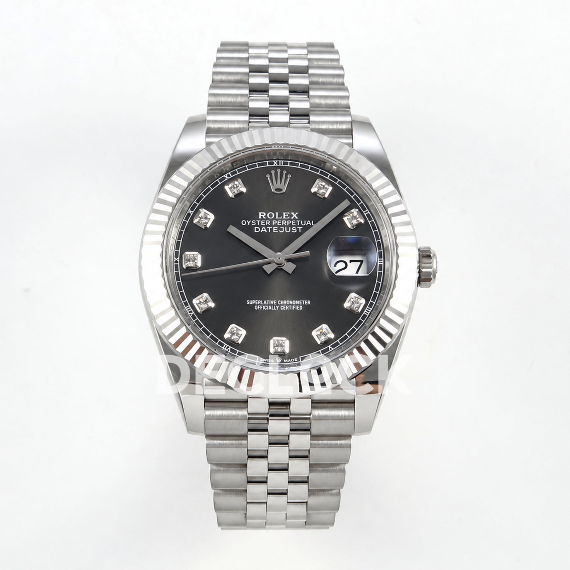Rolex Datejust 41 126334 Grey Diamonds Dial Jubilee GOLD Maker JH3235 Free Sprung