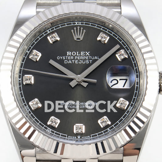 Rolex Datejust 41 126334 Grey Diamonds Dial Jubilee GOLD Maker JH3235 Free Sprung