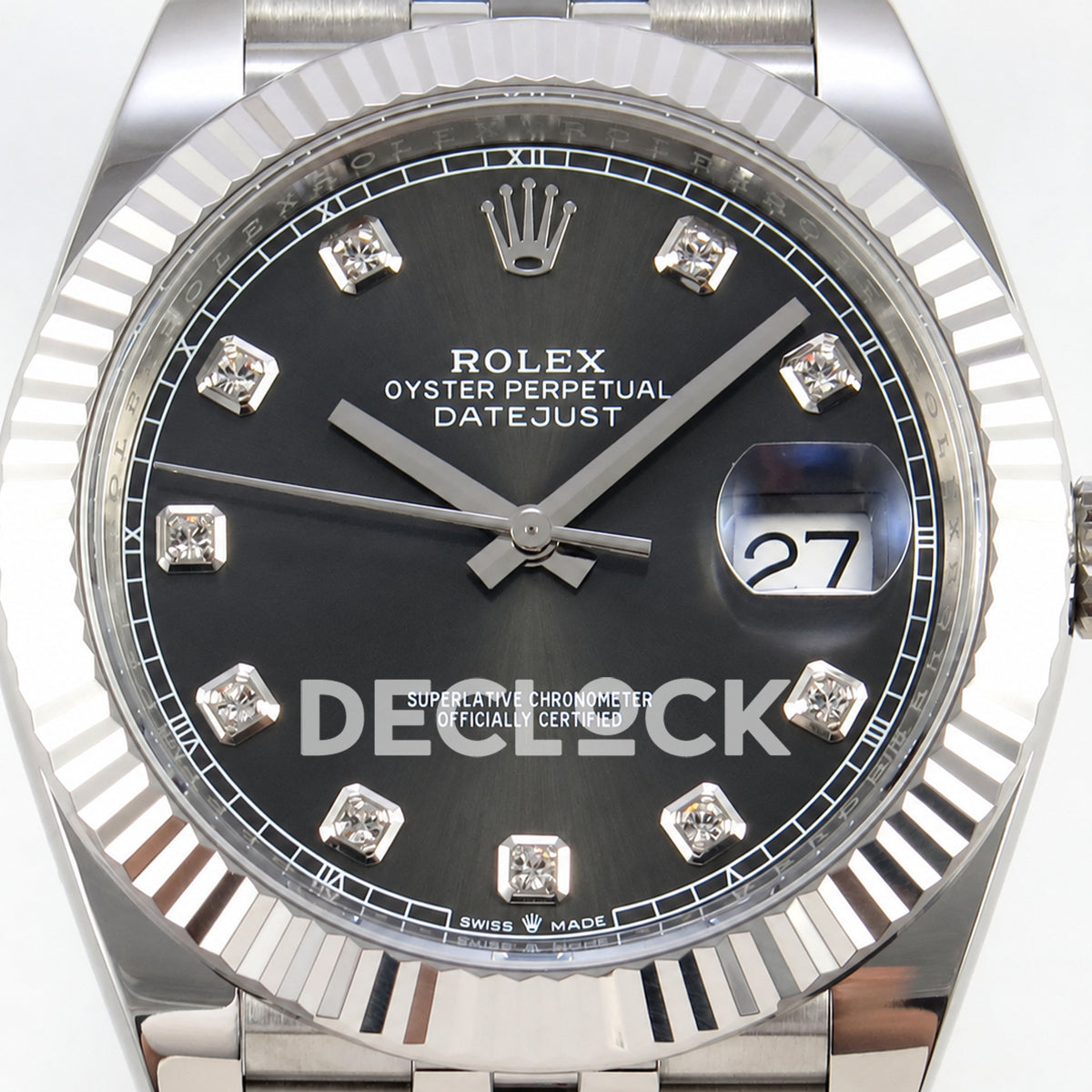Rolex Datejust 41 126334 Grey Diamonds Dial Jubilee GOLD Maker JH3235 Free Sprung