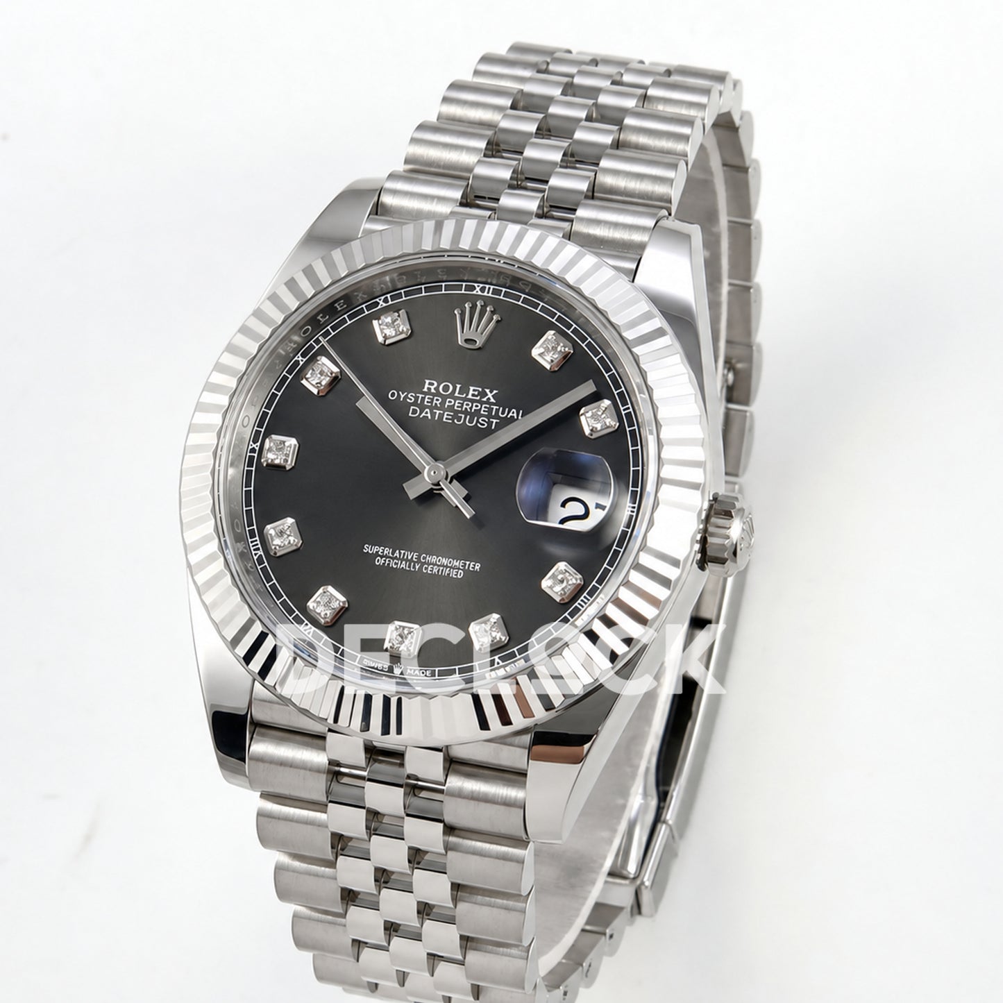 Rolex Datejust 41 126334 Grey Diamonds Dial Jubilee GOLD Maker JH3235 Free Sprung