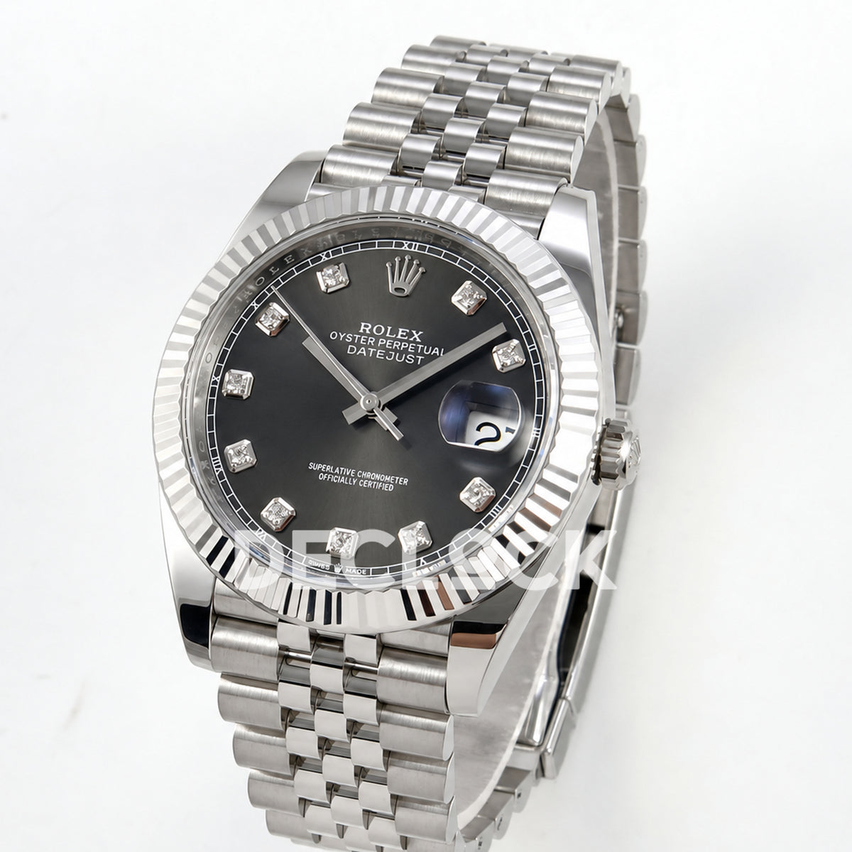 Rolex Datejust 41 126334 Grey Diamonds Dial Jubilee GOLD Maker JH3235 Free Sprung