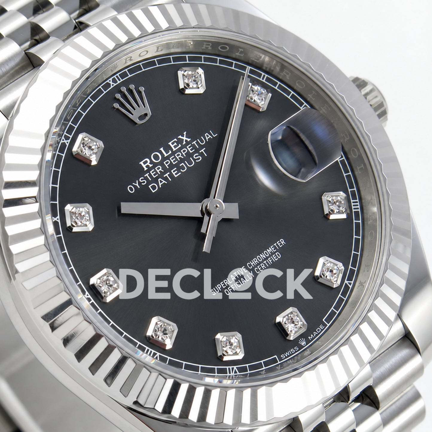 Rolex Datejust 41 126334 Grey Diamonds Dial Jubilee GOLD Maker JH3235 Free Sprung