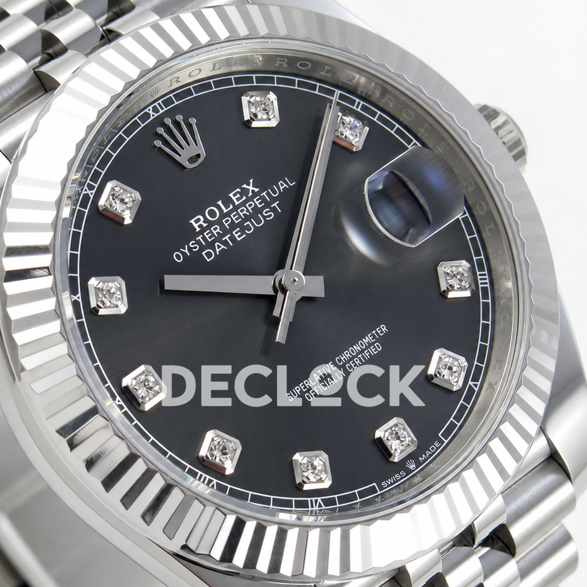 Rolex Datejust 41 126334 Grey Diamonds Dial Jubilee GOLD Maker JH3235 Free Sprung