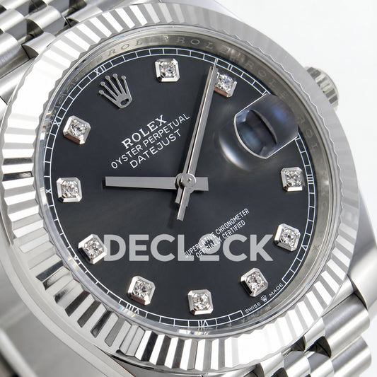 Rolex Datejust 41 126334 Grey Diamonds Dial Jubilee GOLD Maker JH3235 Free Sprung