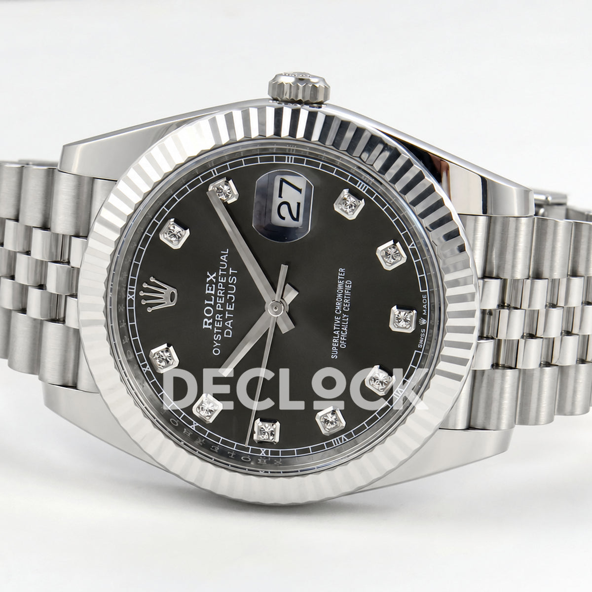 Rolex Datejust 41 126334 Grey Diamonds Dial Jubilee GOLD Maker JH3235 Free Sprung