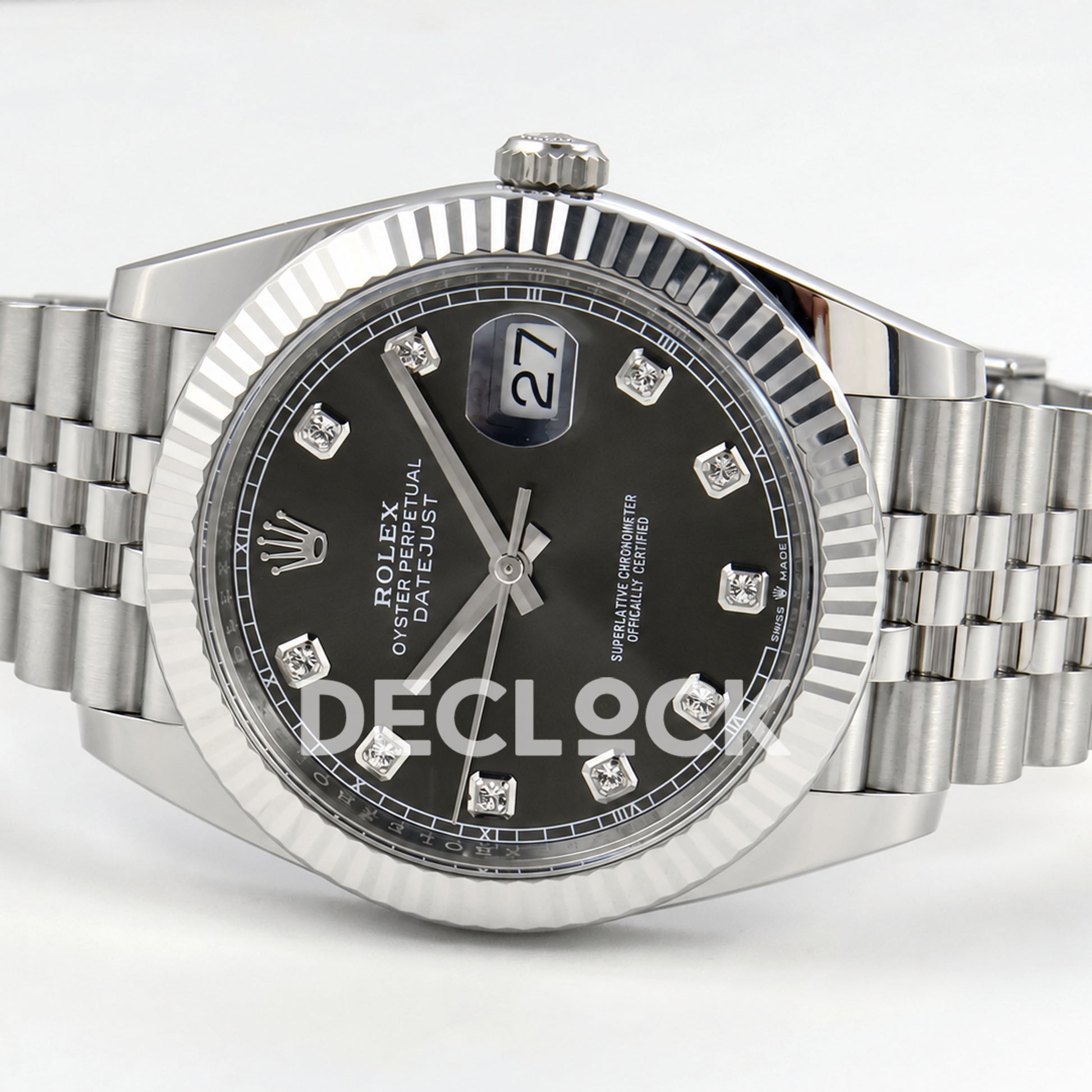 Rolex Datejust 41 126334 Grey Diamonds Dial Jubilee GOLD Maker JH3235 Free Sprung