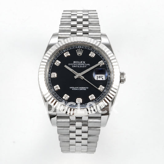 Rolex Datejust 41 126334 Black Diamonds Dial Jubilee GOLD Maker JH3235 Free Sprung