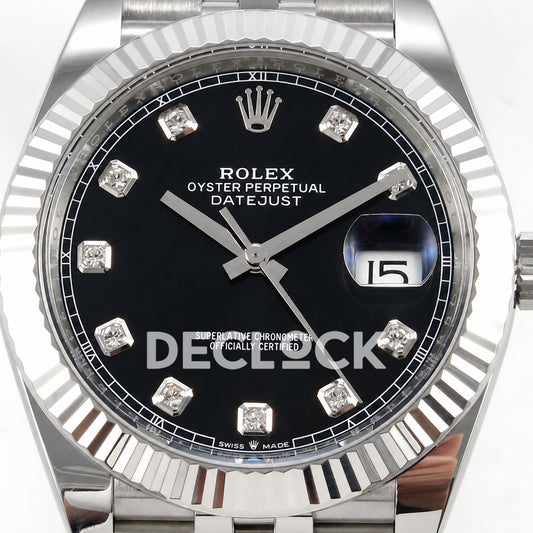 Rolex Datejust 41 126334 Black Diamonds Dial Jubilee GOLD Maker JH3235 Free Sprung