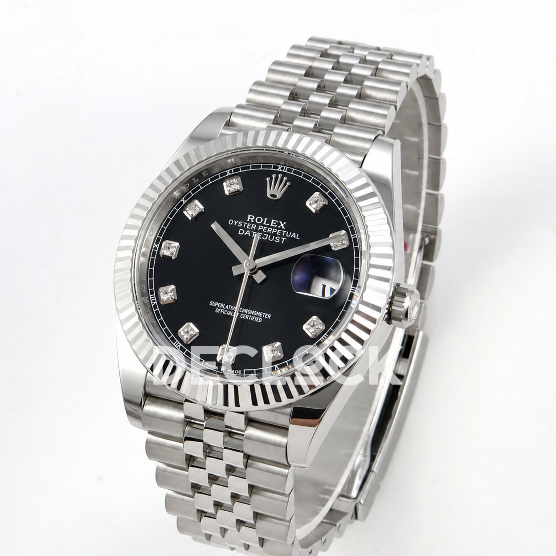 Rolex Datejust 41 126334 Black Diamonds Dial Jubilee GOLD Maker JH3235 Free Sprung
