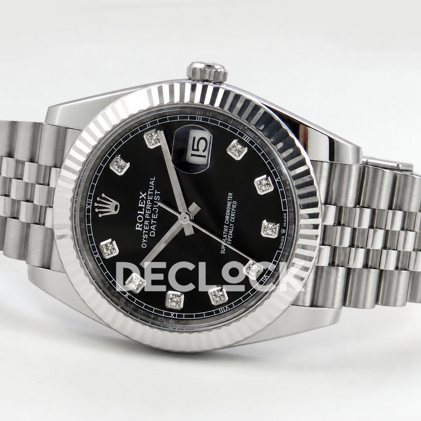 Rolex Datejust 41 126334 Black Diamonds Dial Jubilee GOLD Maker JH3235 Free Sprung