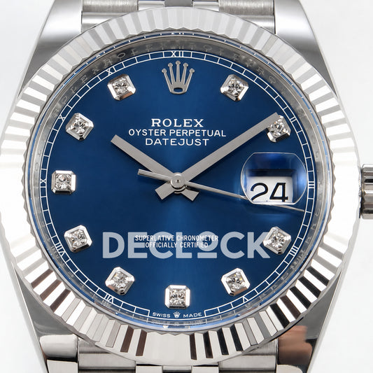 Rolex Datejust 41 126334 Blue Diamonds Dial Jubilee GOLD Maker JH3235 Free Sprung