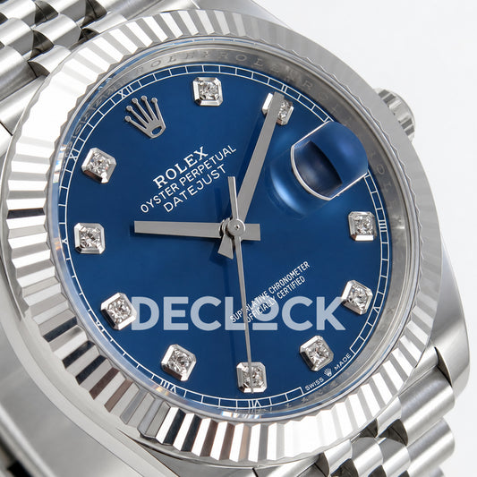Rolex Datejust 41 126334 Blue Diamonds Dial Jubilee GOLD Maker JH3235 Free Sprung