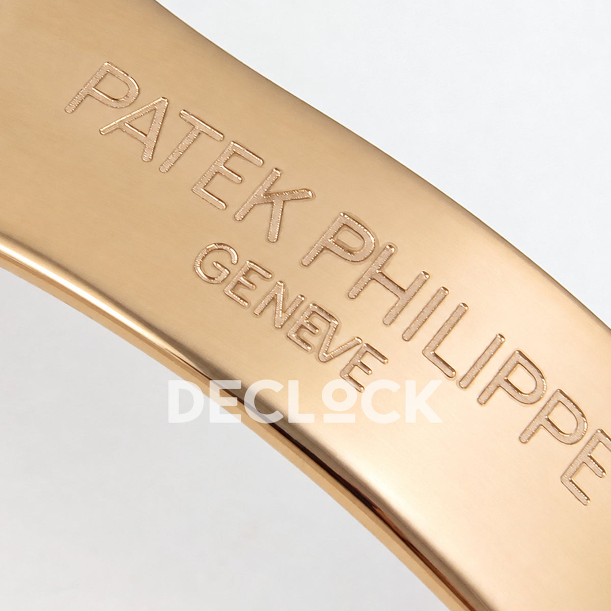 Patek Philippe Celestial 6102R-001 PPF replica with black dial and black leather strap — clasp engraving