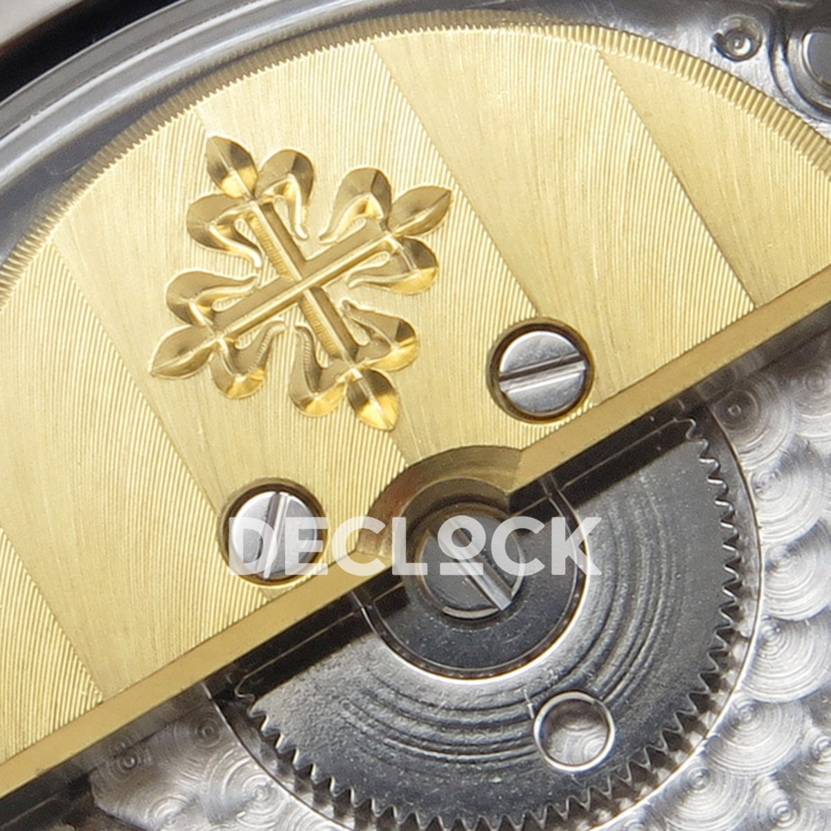 Patek Philippe Celestial 6102P-001 PPF replica with blue dial and blue leather strap — micro-rotor detail