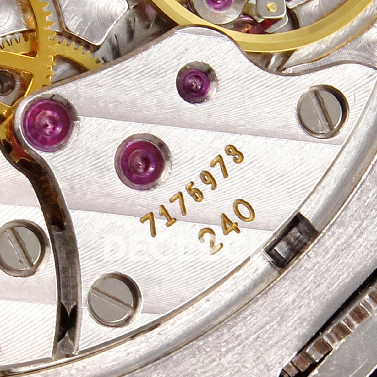 Patek Philippe Celestial 6104P-010 PPF replica with blue dial and clear stone bezel — movement serial engraving