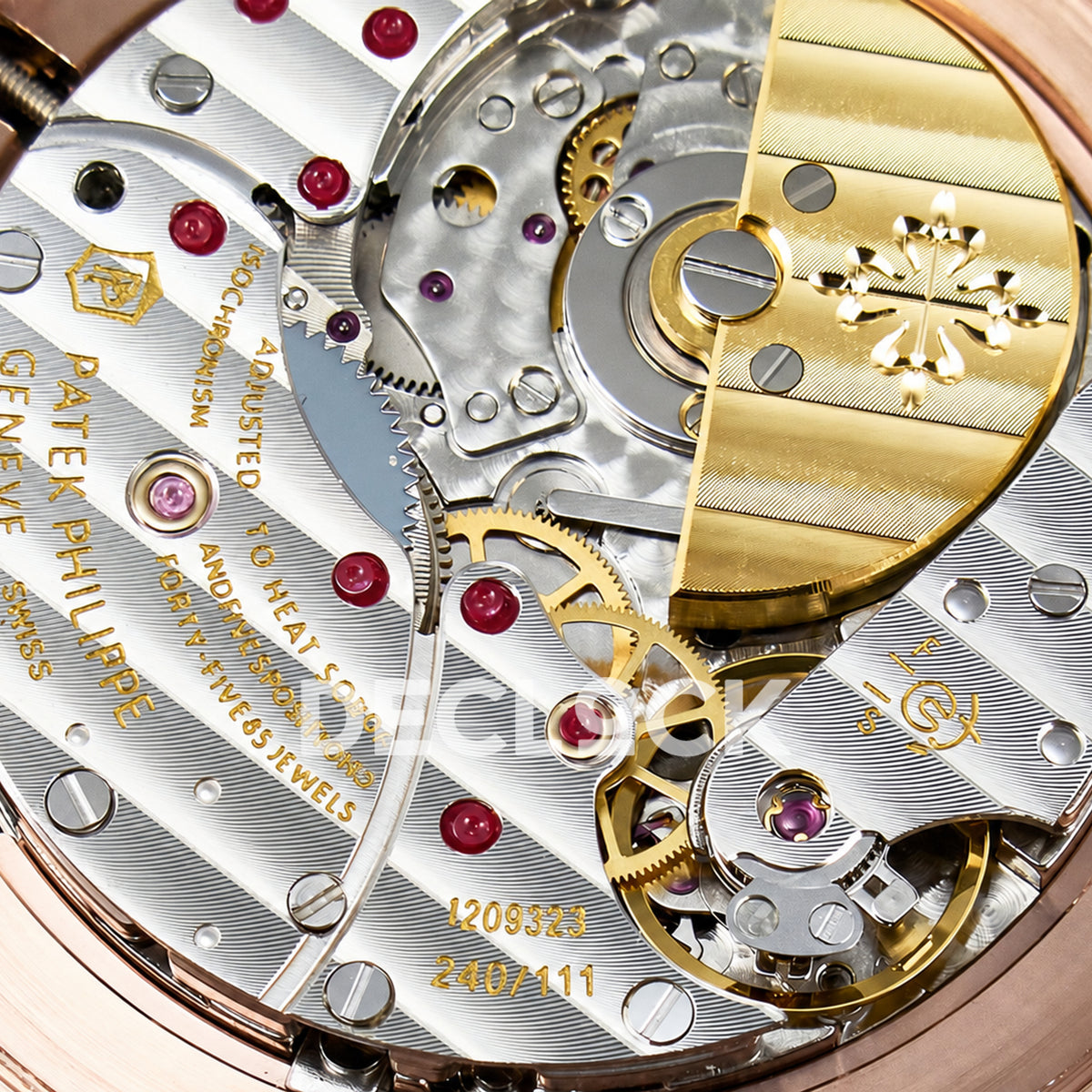 Patek Philippe Celestial Moon Age YLF replica with black dial and rose-gold-tone case — micro-rotor macro