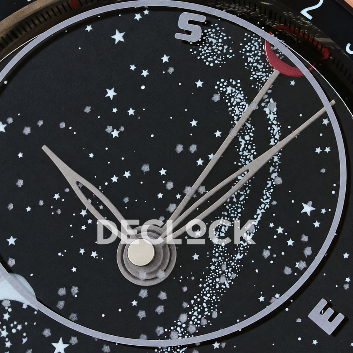 Patek Philippe Celestial YLF replica with black dial and rose-gold-tone stone-set bezel — dial and bezel detail