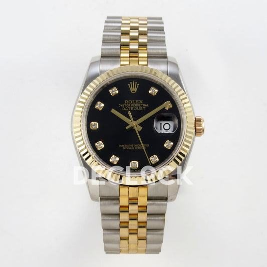 Rolex Datejust 31mm Black Dial Yellow Gold / Steel Jubilee GMF VR3135 - front view