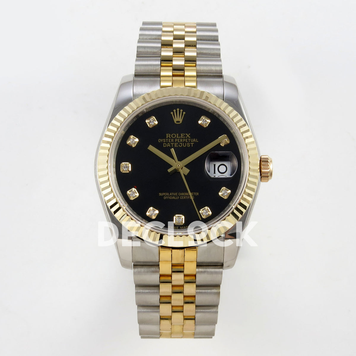 Rolex Datejust 31mm Black Dial Yellow Gold / Steel Jubilee GMF A2824 - front view