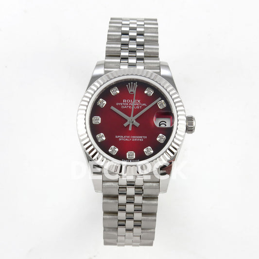 Rolex Datejust 31mm Red Ombre Dial Steel Jubilee GMF A2824 - front view