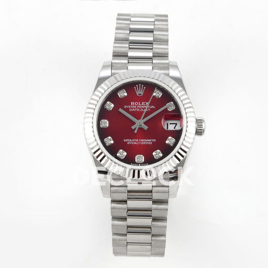 Rolex Datejust 31mm Red Ombre Dial Steel President GMF A2824 - front view